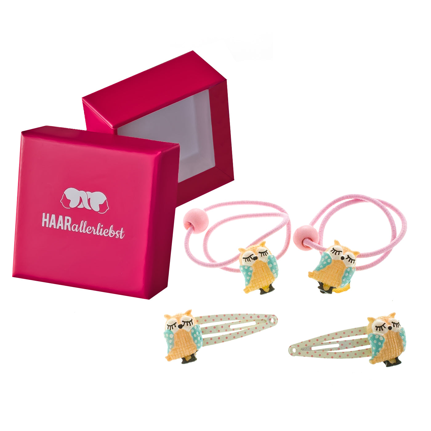 Haarschmuck Set Eulen (gepunktet | 4 Stück) - HAARallerliebst