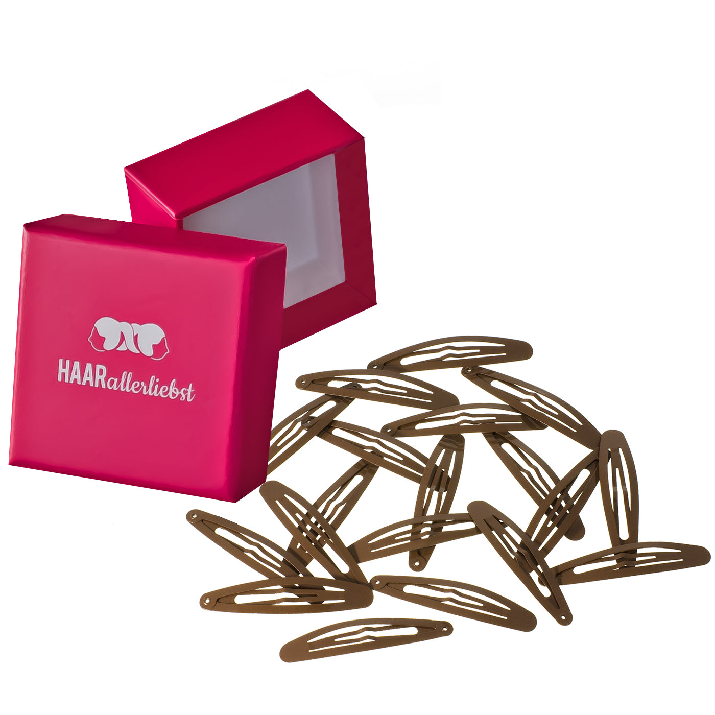 Haarspangen Oval (braun | 20 Stück | 58mm) - HAARallerliebst