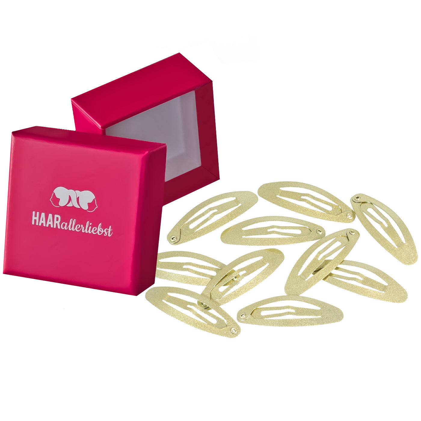 Haarspangen Oval (gold schimmernd | 10 Stück | 5cm) - HAARallerliebst