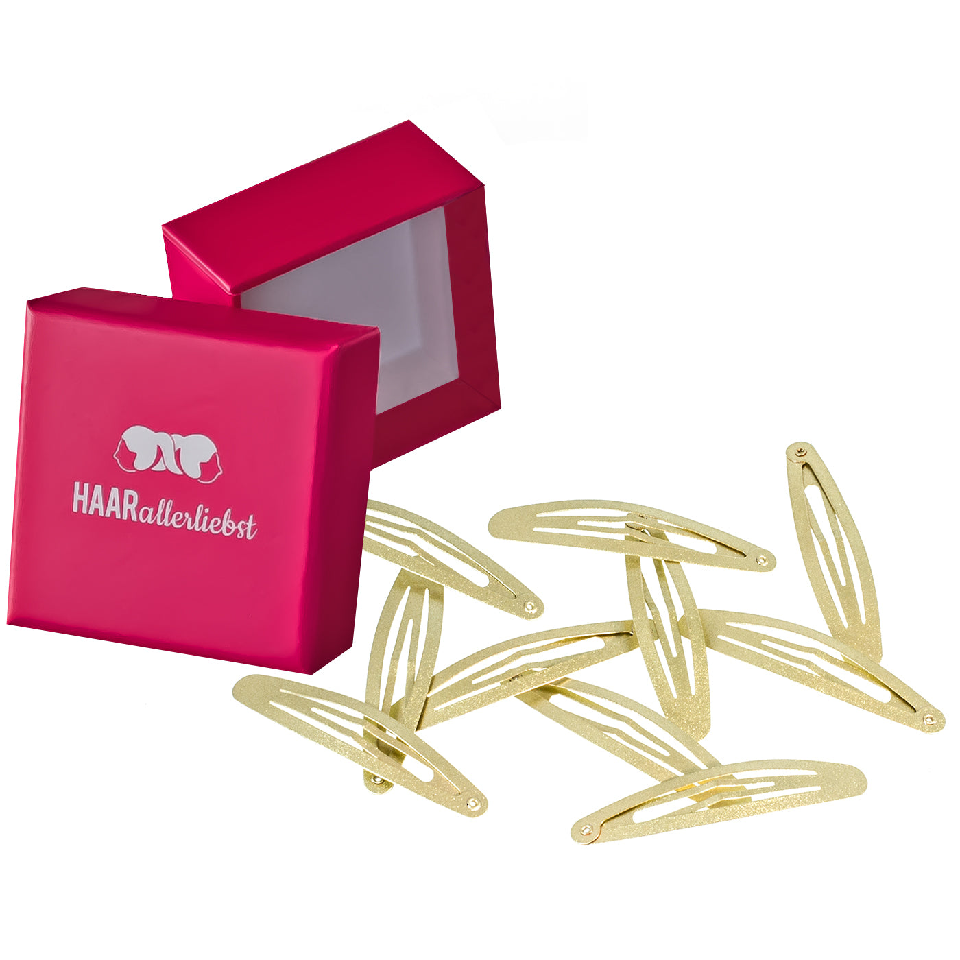 Haarspangen Oval (gold schimmernd | 10 Stück | 6cm) - HAARallerliebst