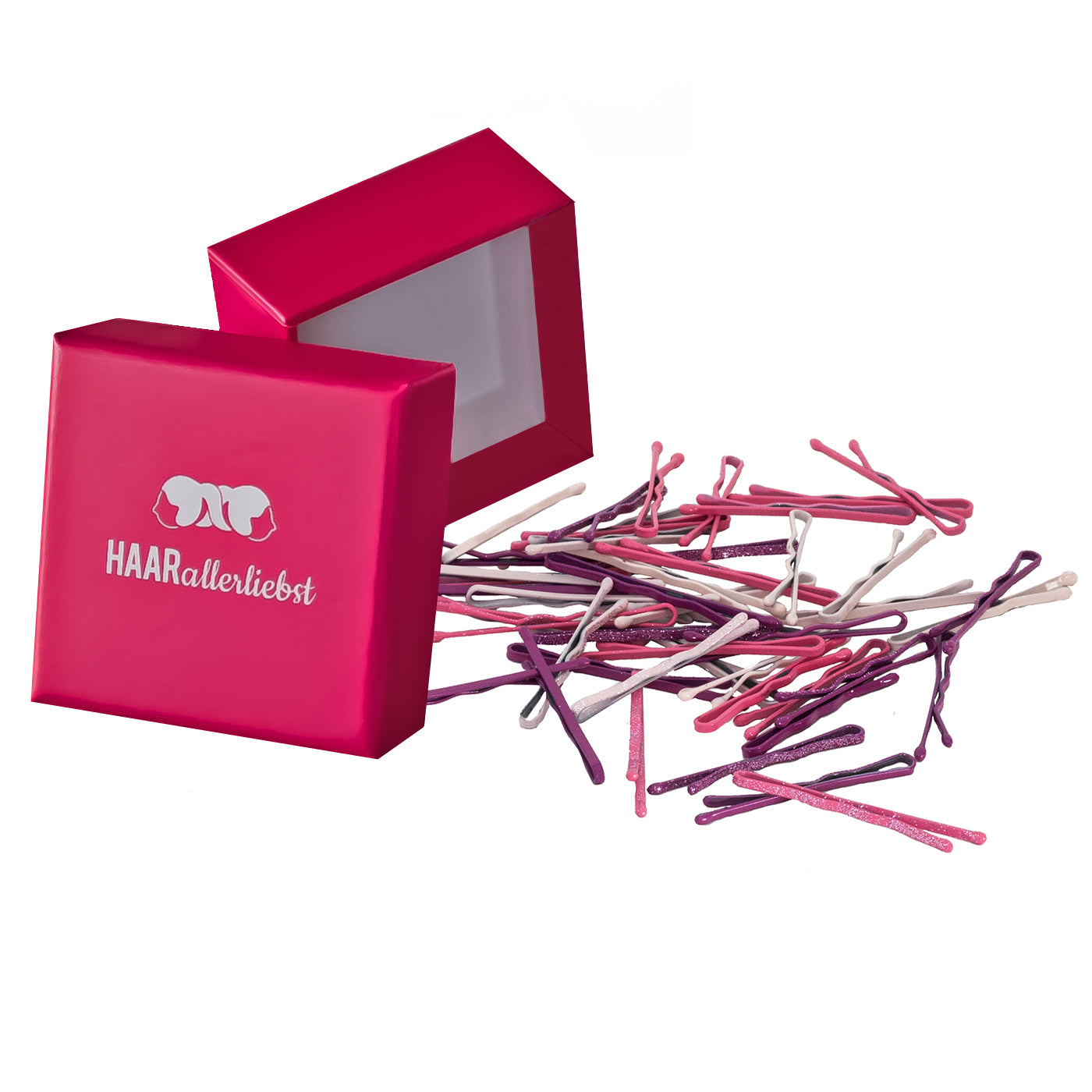 Bobby Pins mini (rosa pink lila Glitzer | 48 Stück | 34mm) - HAARallerliebst