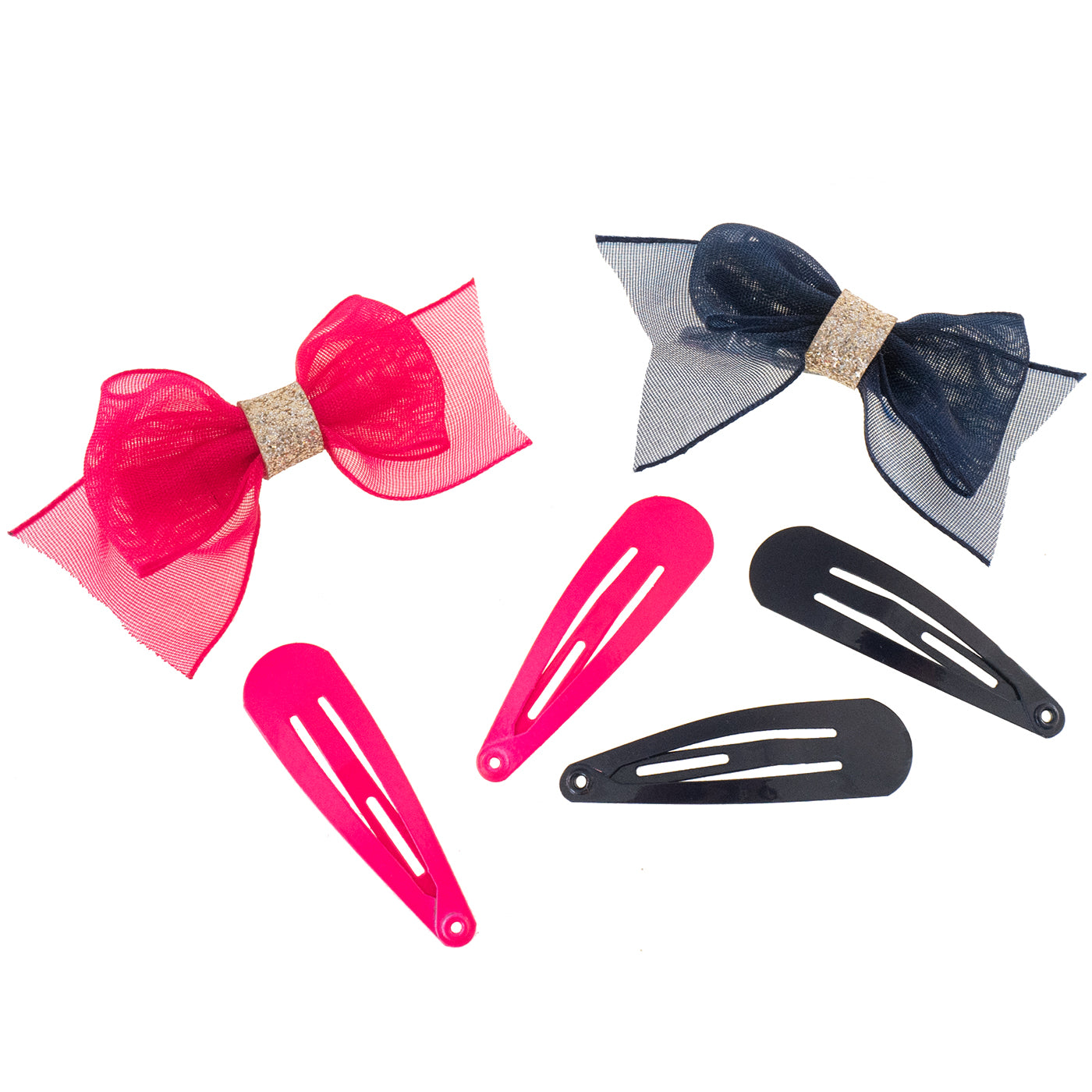 Haarspange mit Schleife Set (pink blau | 6 Stück) - HAARallerliebst