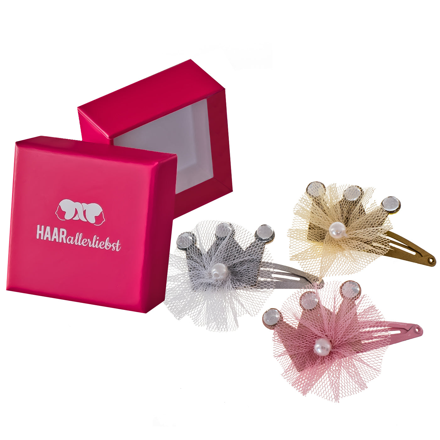 Haarspangen Set Kronen (silber rosa gold | 3 Stück) - HAARallerliebst
