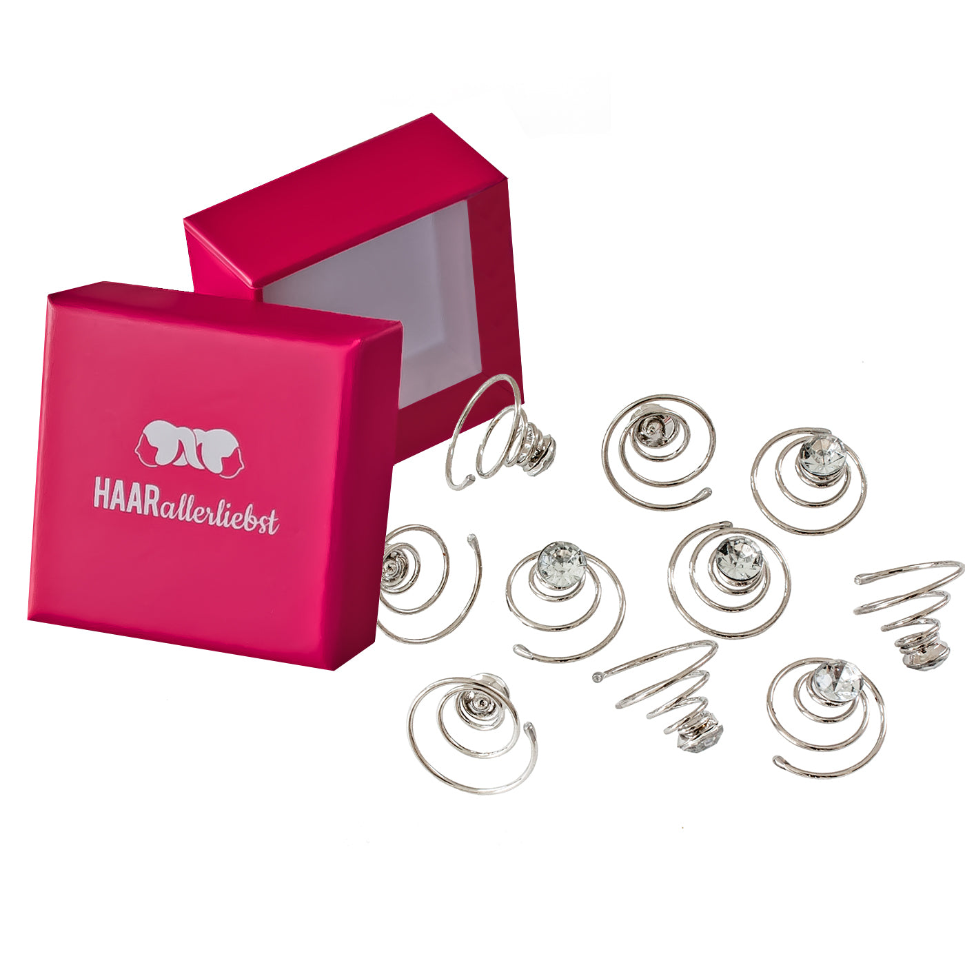 Haarschmuck Braut  Haarcurlies mit Strasssteinen (silber | 10 Stück) - HAARallerliebst