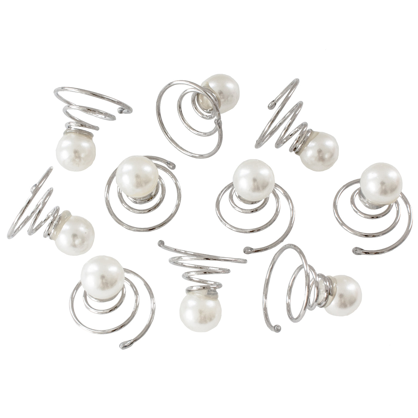 Haarschmuck Braut  Haarcurlies mit Perlen (silber | 10 Stück) - HAARallerliebst