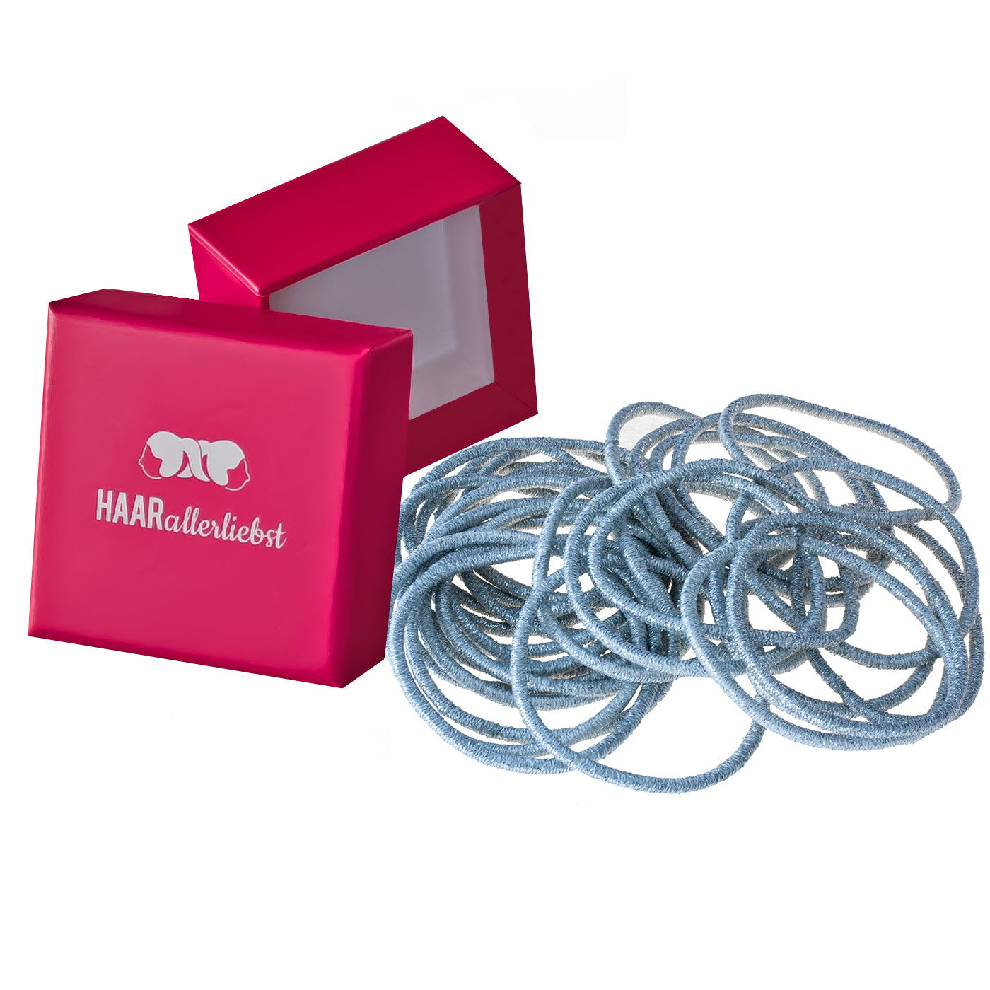 Haargummis (silber | 30 Stück | 2mm dünn) - HAARallerliebst