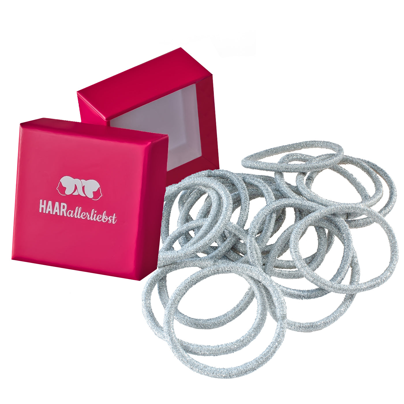 Haargummis (silber | 20 Stück | 3,5mm dick) - HAARallerliebst