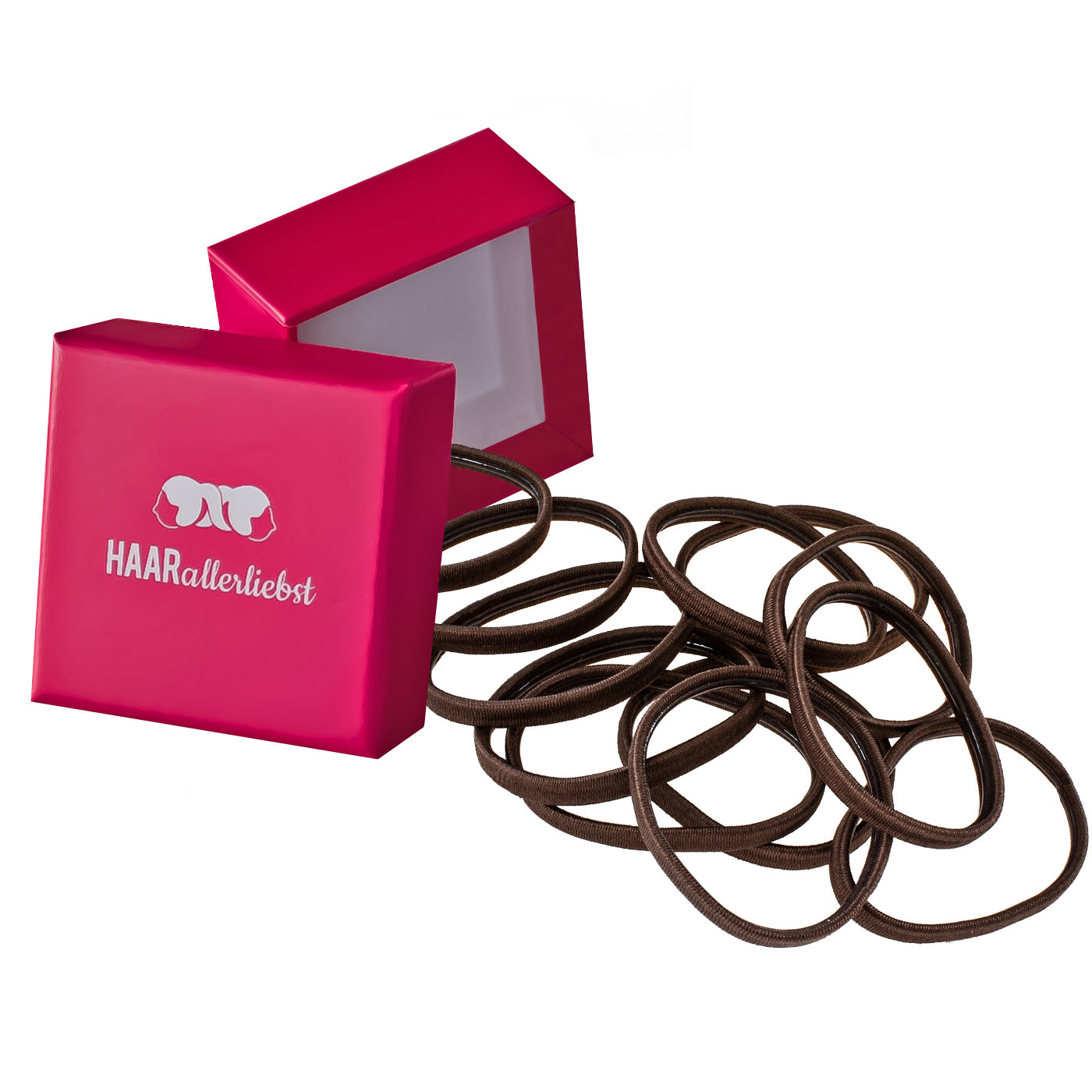 Haargummis mit Gummihaftung (braun | 12 Stück | 5mm breit) - HAARallerliebst