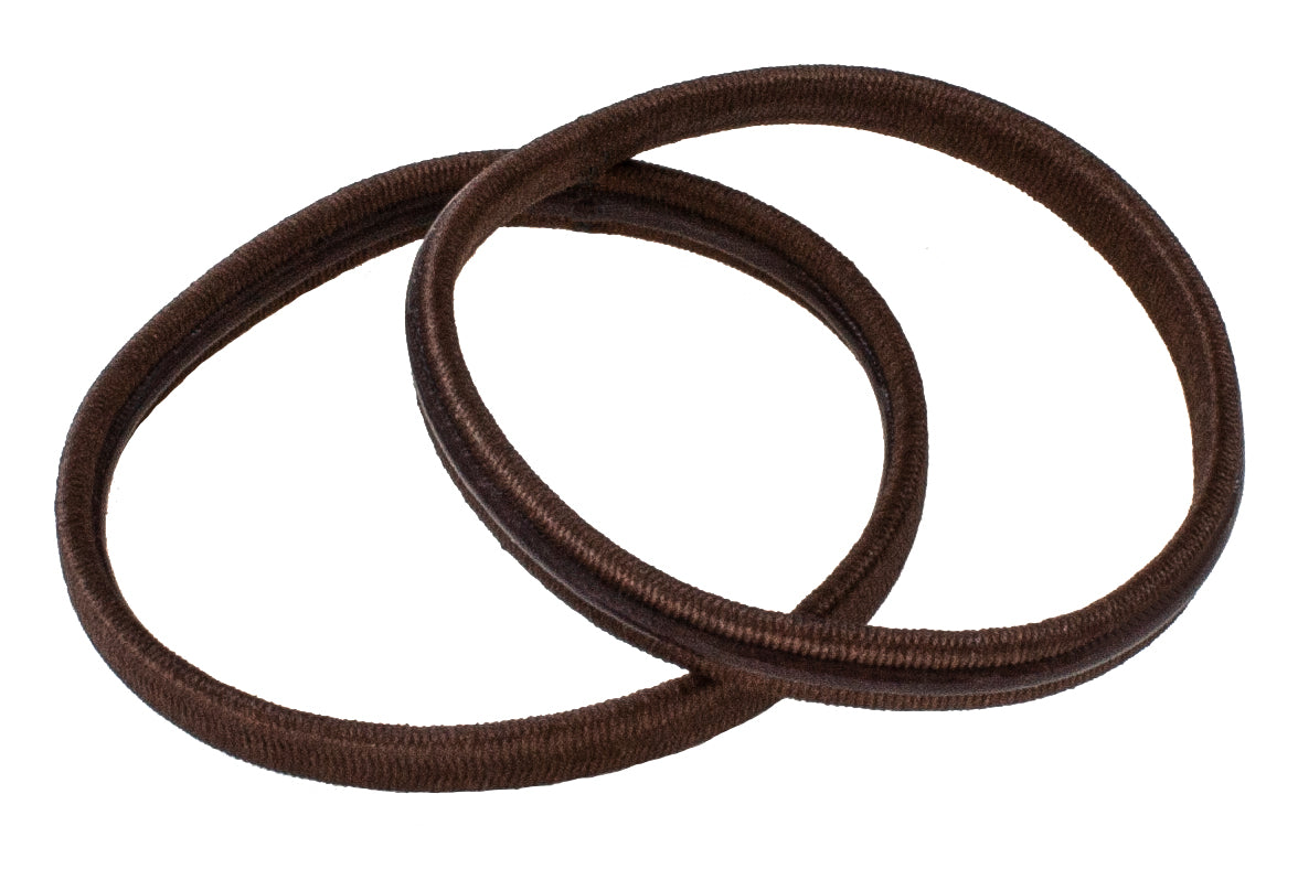 Haargummi mit Gummihaftung (braun | 12 Stück | 5mm breit) Nahaufnahme - HAARallerliebst