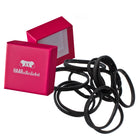 Haargummis mit Gummihaftung (schwarz | 12 Stück | 5mm breit) pinke Box - HAARallerliebst