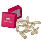 Haarspangen MEHR HALT (beige | 12 Stück | Gummiüberzug) in pinker Box - HAARallerliebst