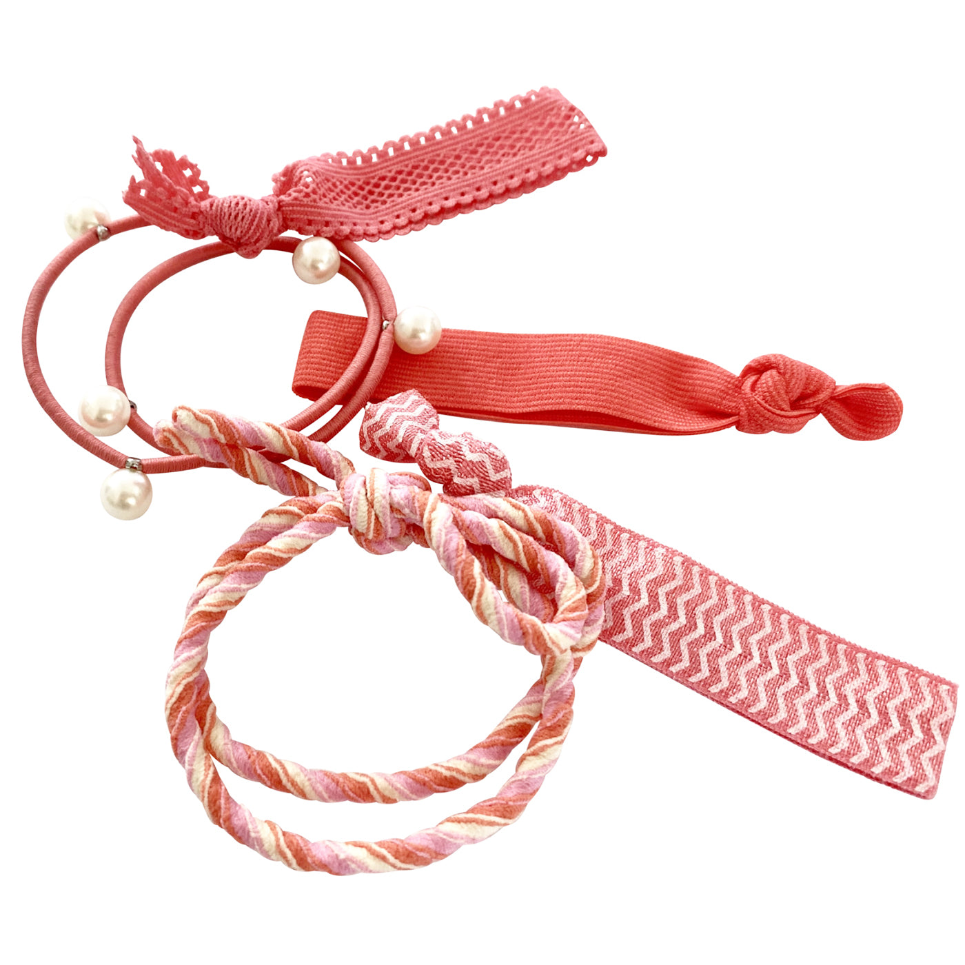 Haargummi als Armband (lachsfarben weiss | 5 Stück) - HAARallerliebst