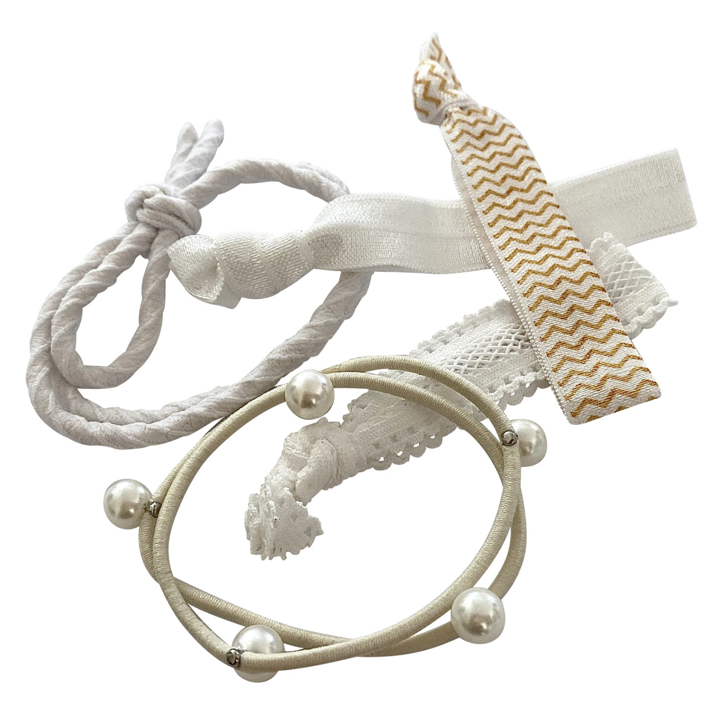 Haargummi Armband (weiss | 5 Stück) - HAARallerliebst