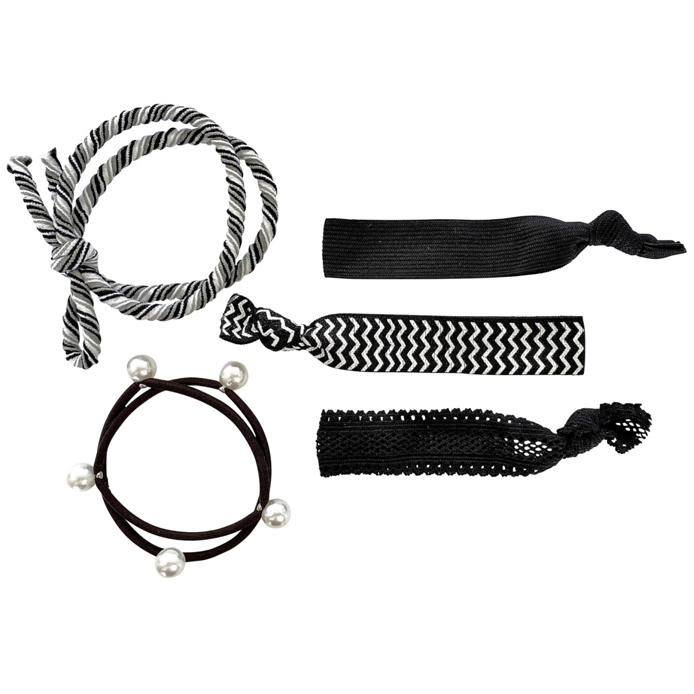 Haargummis Armbänder (weiss schwarz | 5 Stück) - HAARallerliebst