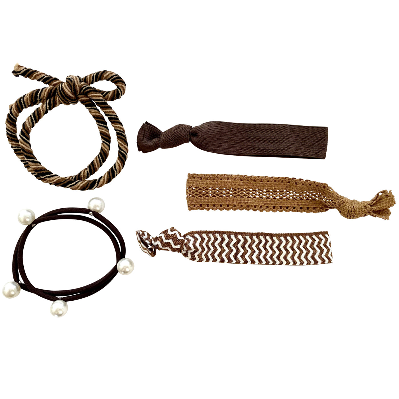 Haargummis Armbänder (braun | 5 Stück) - HAARallerliebst