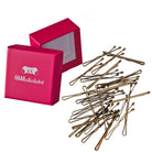 Bobby Pins mini (dunkel gold | 50 Stück | 34mm) pinke Box - HAARallerliebst