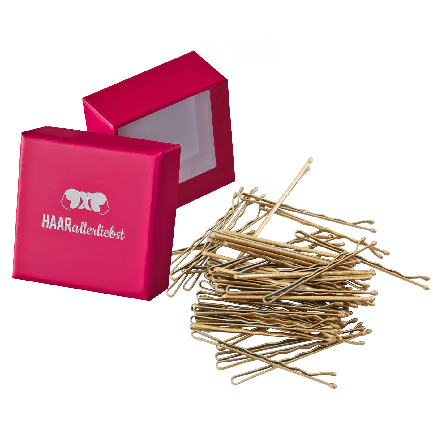Bobby Pins (gold glitzernd | 50 Stück | 5cm) - HAARallerliebst