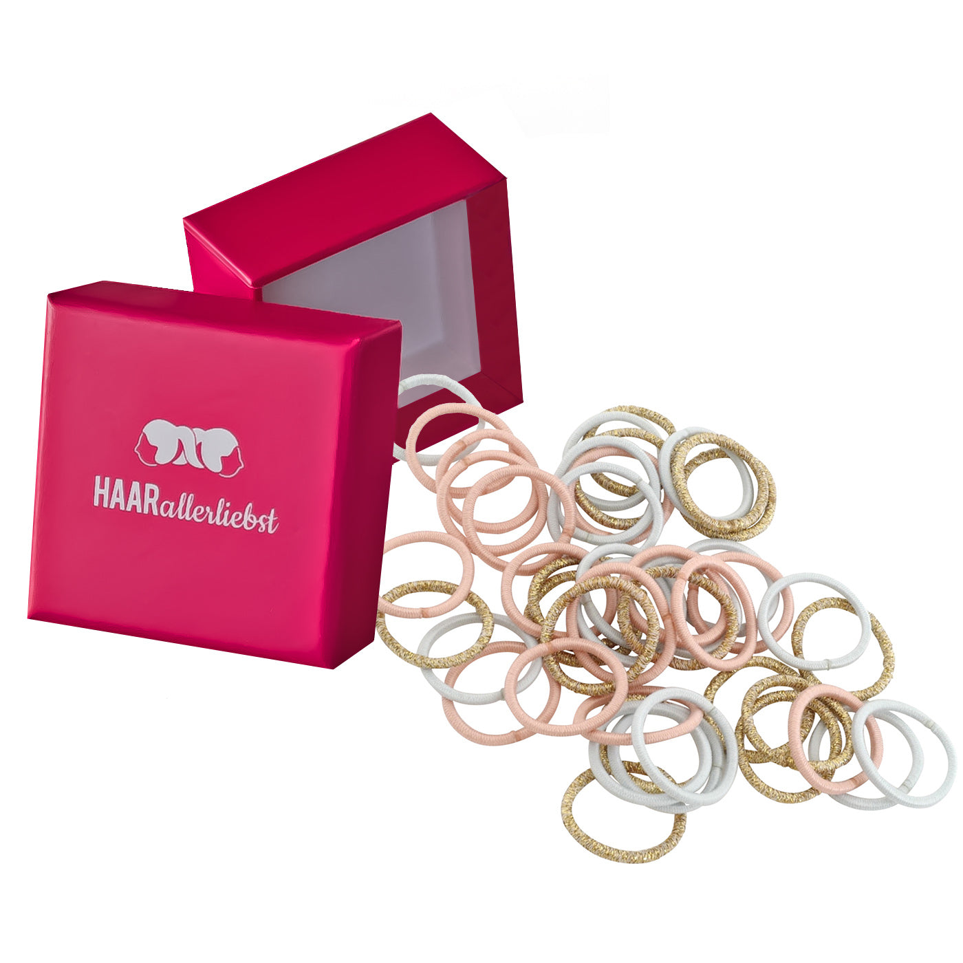 Haargummis dünn mini (rosa hellblau gold | 45 Stück | 2cm) - HAARallerliebst