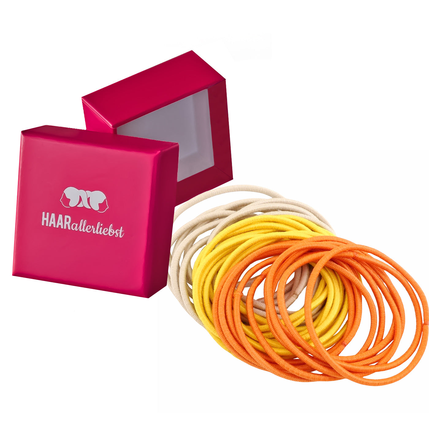 Haargummis dünn (beige, gelb orange | 30 Stück | 4,5cm) - HAARallerliebst