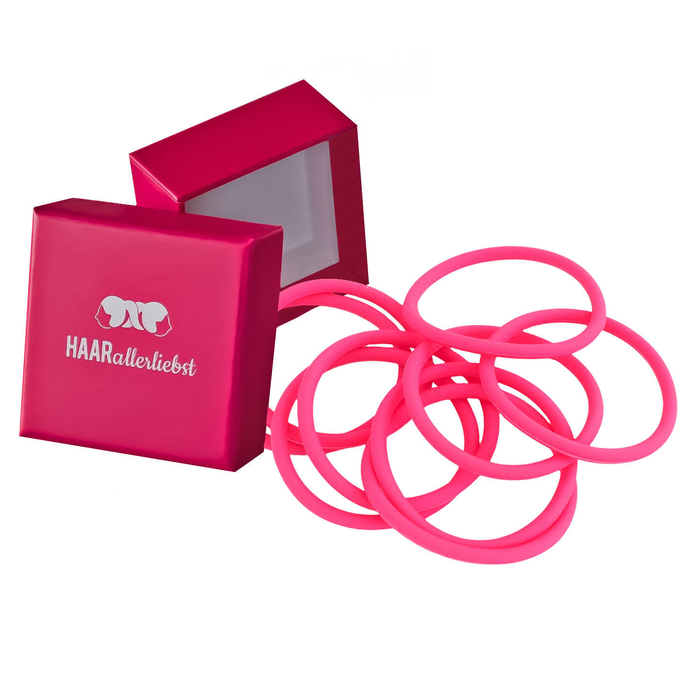 Silikon Haargummis (Pink Coralle Bordeaux | 9 Stück) extra starker Halt - HAARallerliebst