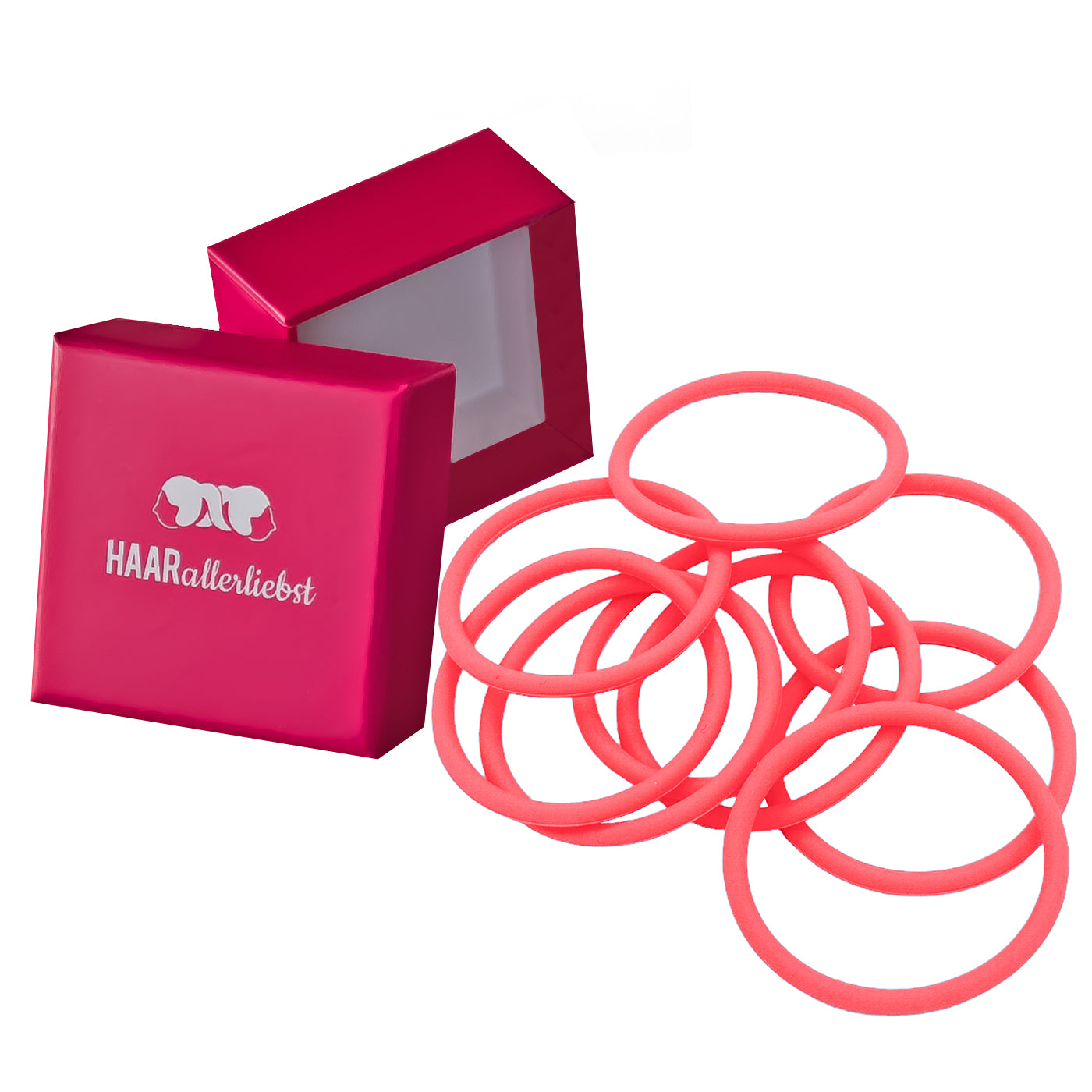 Silikon Haargummis (Pink Coralle Bordeaux | 9 Stück) extra starker Halt - HAARallerliebst