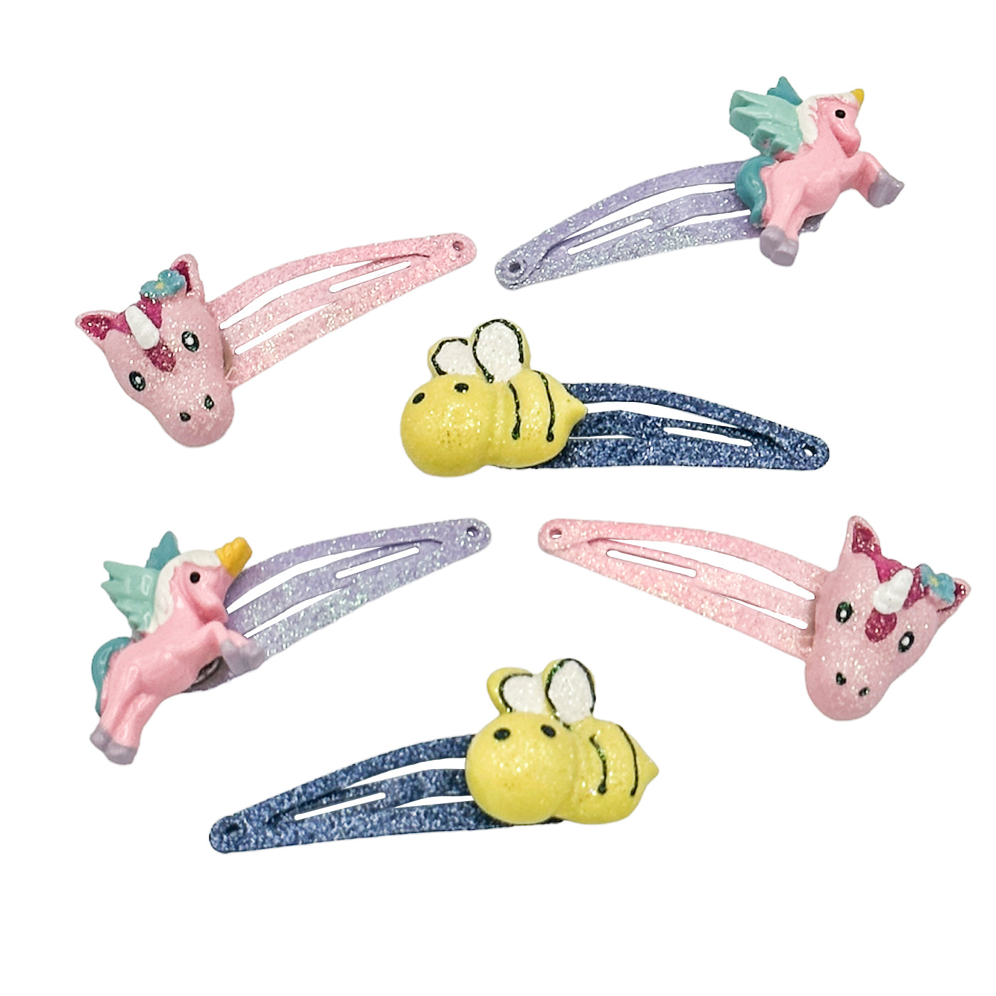 Haarspange Biene und Einhorn Set (bunt | 6 Stück) - HAARallerliebst