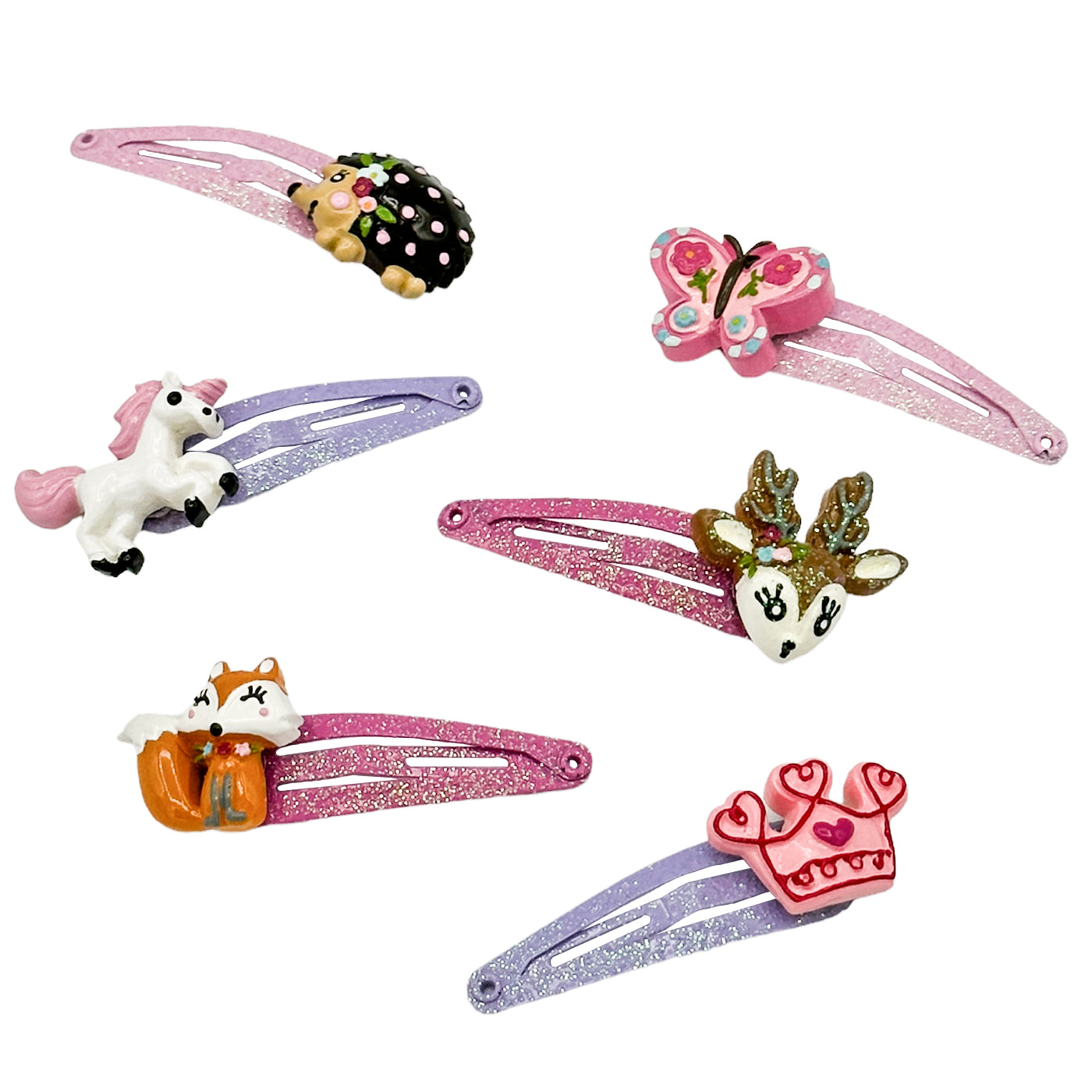 Haarspangen Tiere Set (Glitzer | 6 Stück) - HAARallerliebst
