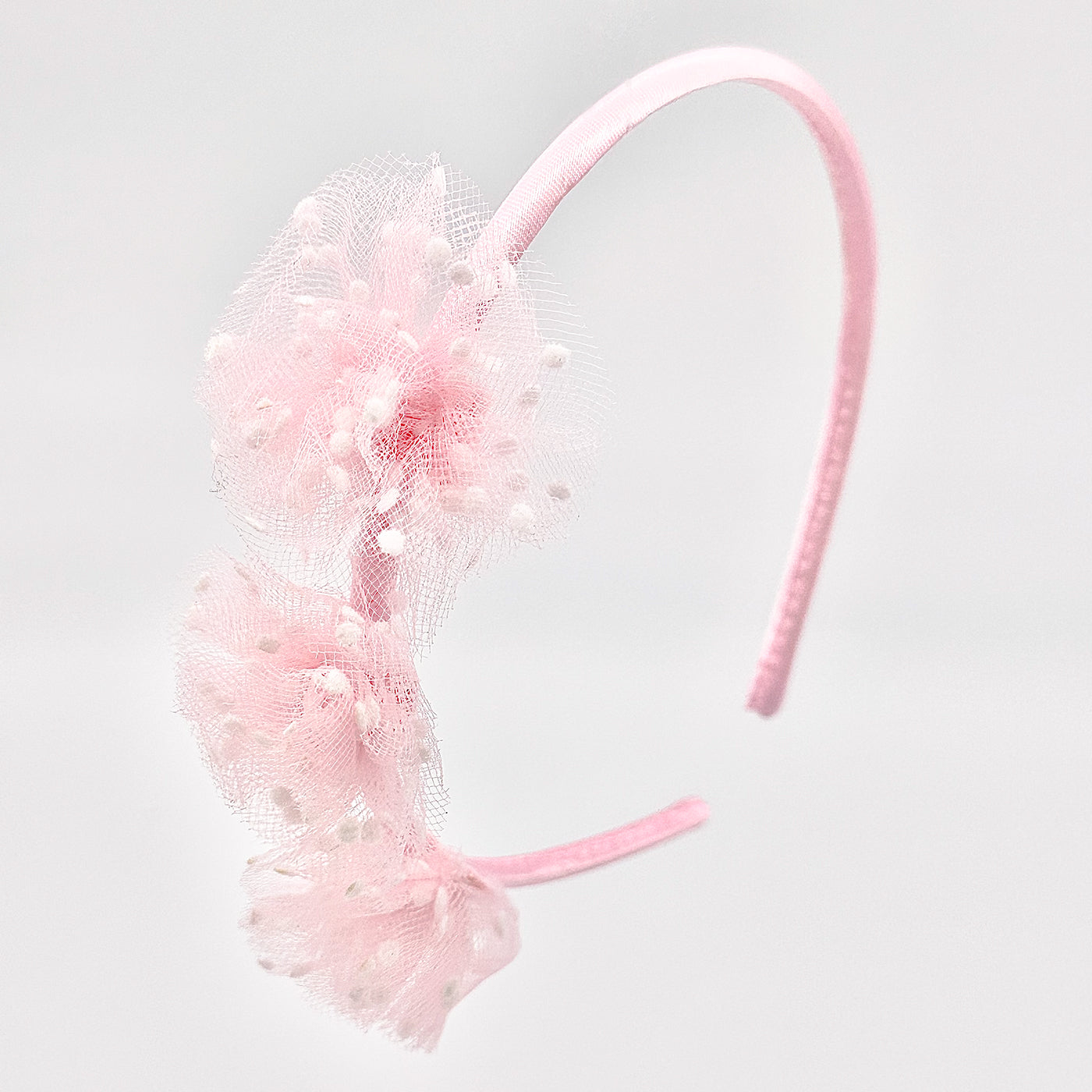 Blumen Haarreif (Tüll mit Punkten | rosa) - HAARallerliebst