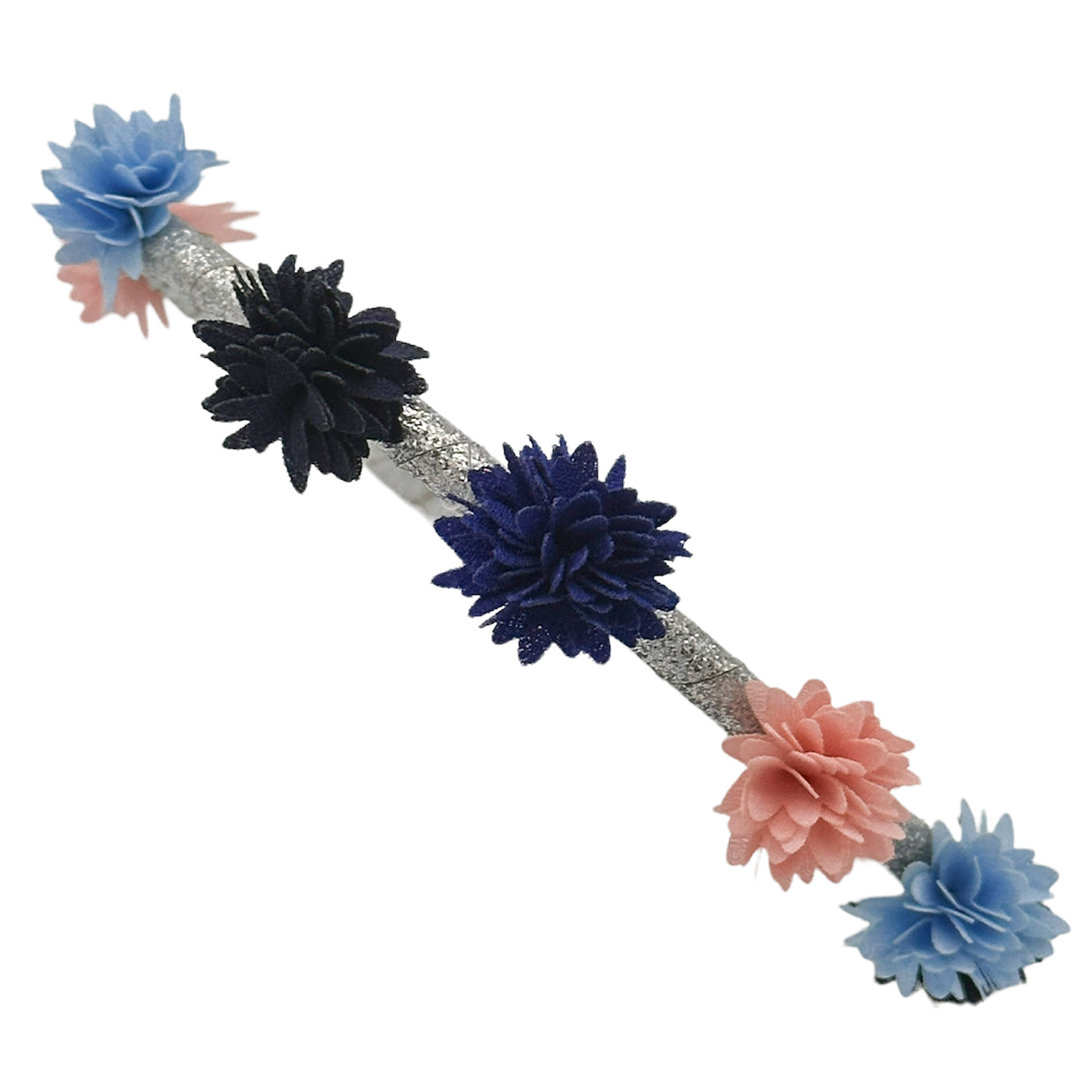 Haarreif (kleine Blumen | silber rosa blau) - HAARallerliebst