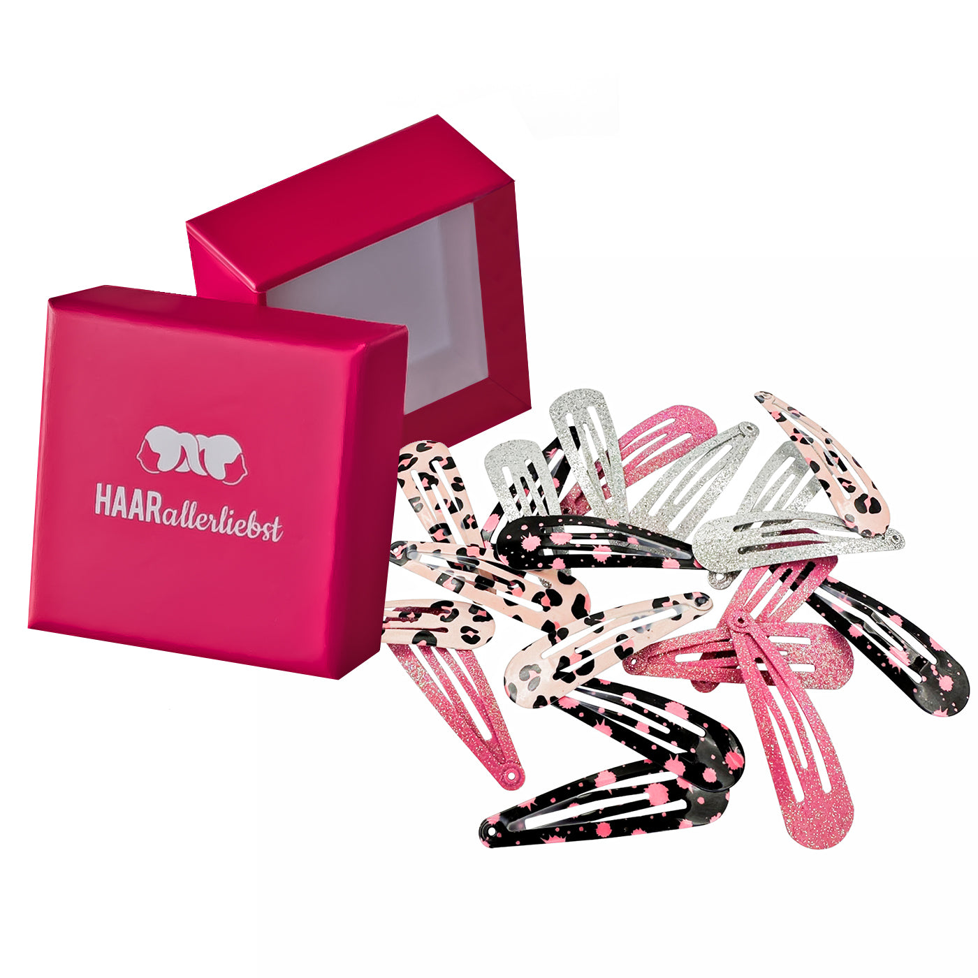 Haarspangen (Leoprint Glitzer | 20 Stück | 5cm) - HAARallerliebst