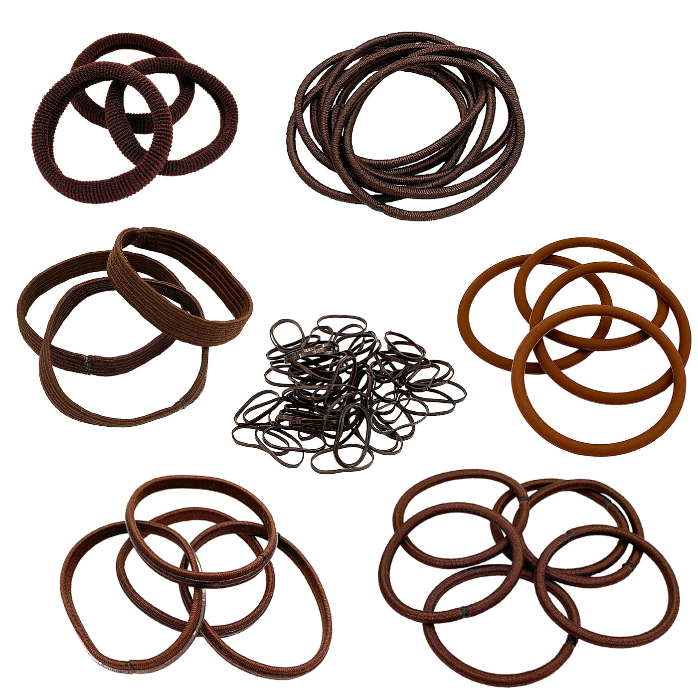 Haargummi Test Set (braun | 78 Stück | 7 Sorten) - HAARallerliebst