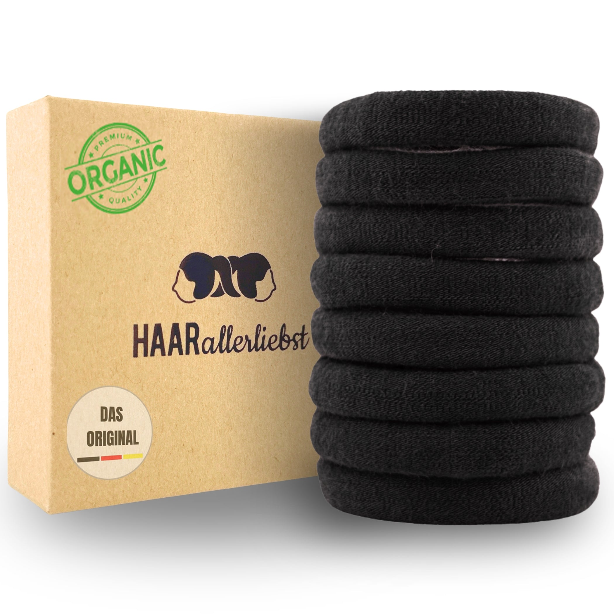Haarallerliebst Haargummi Damen 8er Set – Haargummis soft ohne Metall aus Bio-Baumwolle - HAARallerliebst