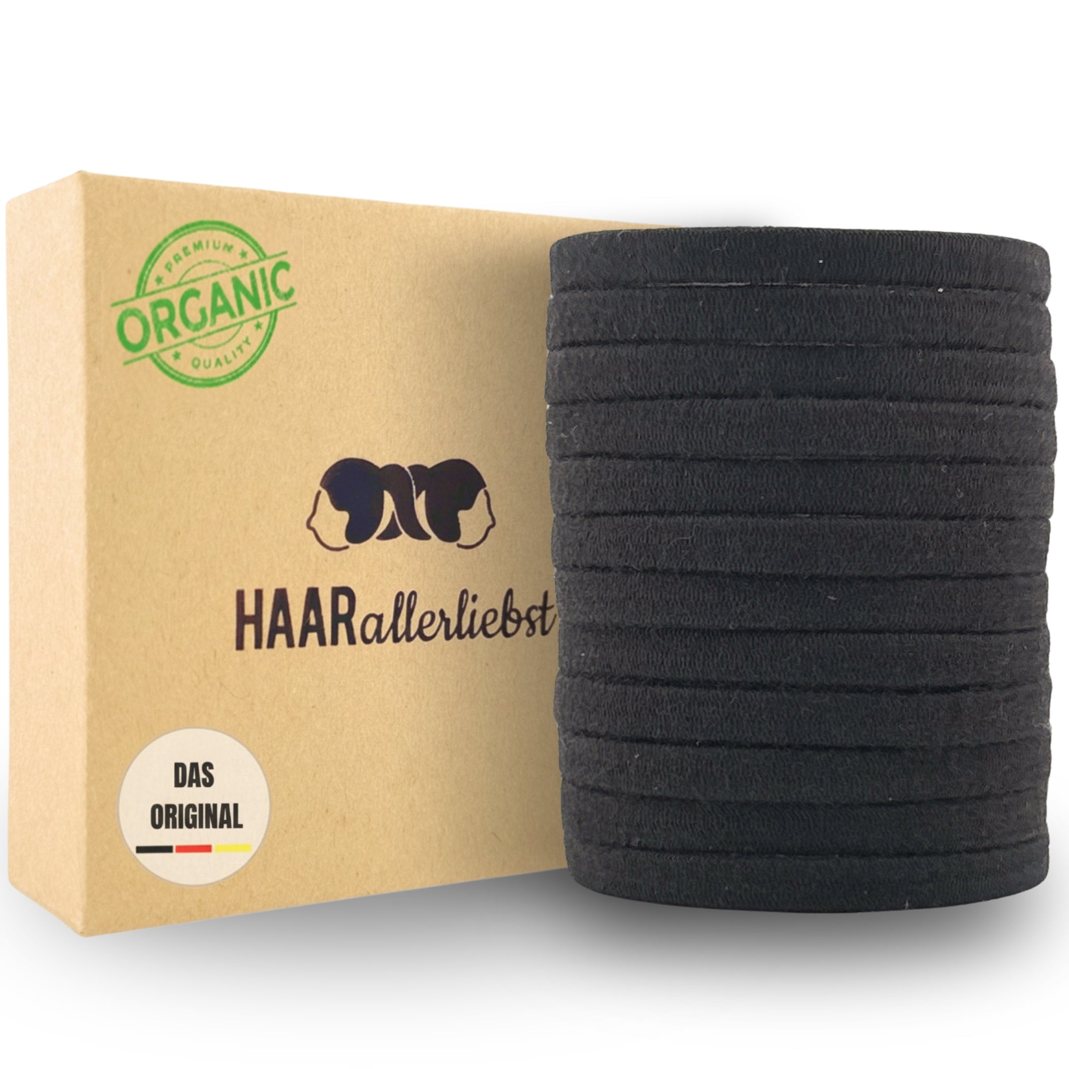 Haarallerliebst Haargummi Damen 12er Set – Haargummis flach ohne Metall aus Bio-Baumwolle & Naturkautschuk - HAARallerliebst
