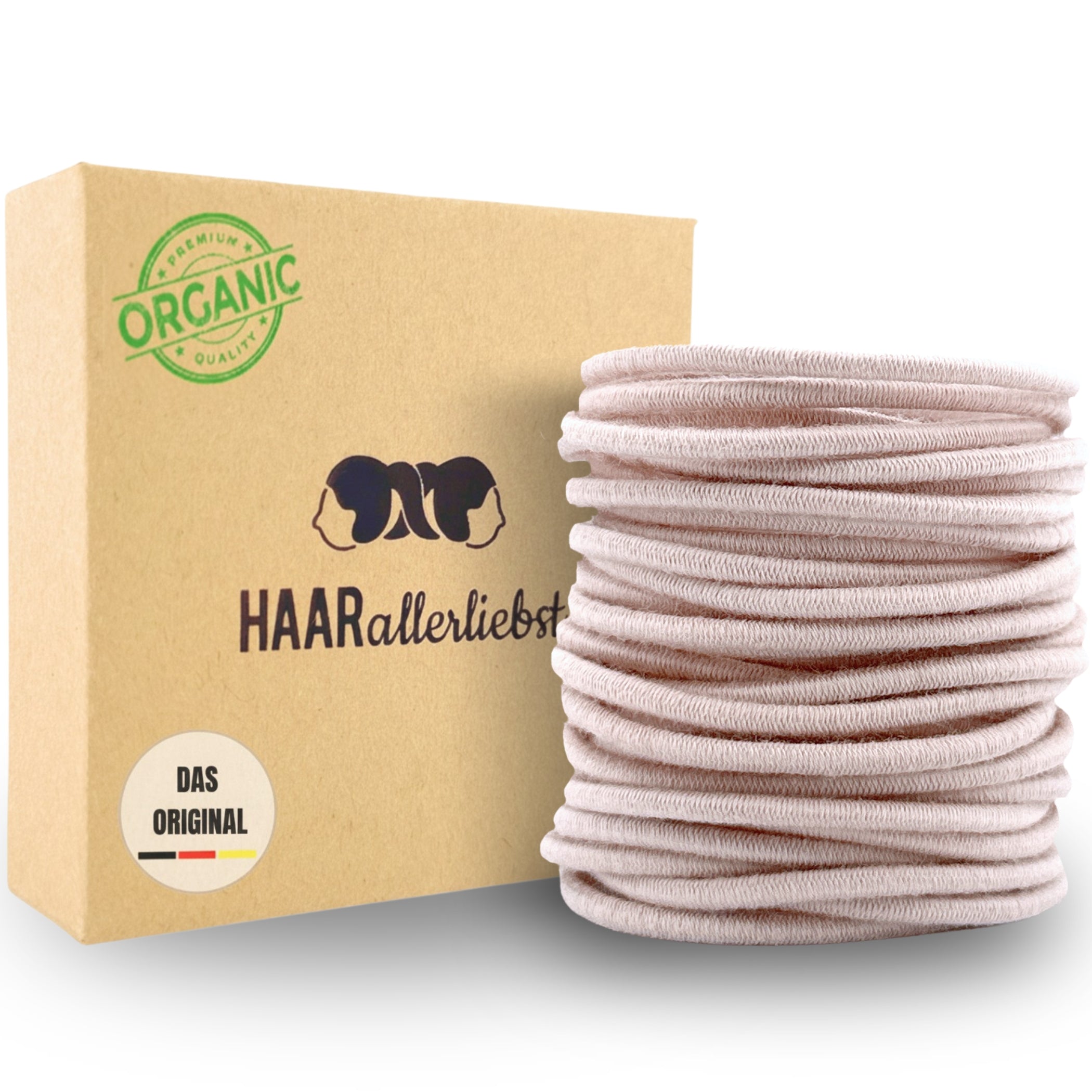 Haarallerliebst Haargummi Damen 30er Set – Haargummis soft ohne Metall aus Bio-Baumwolle & Naturkautschuk - HAARallerliebst
