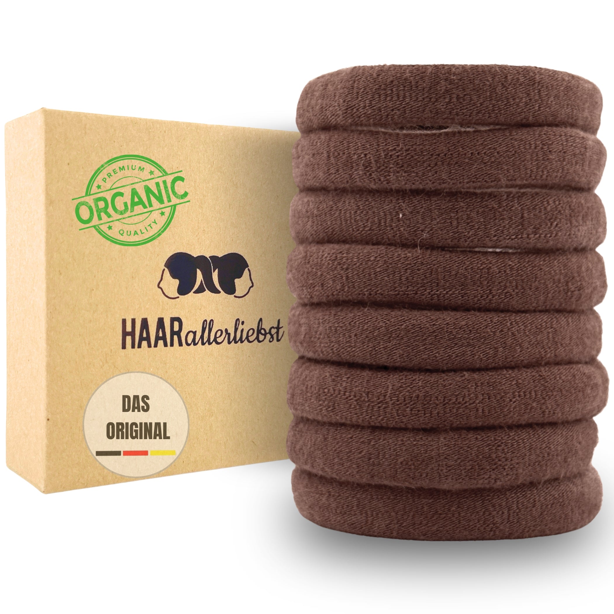 Haarallerliebst Haargummi Damen 8er Set – Haargummis soft ohne Metall aus Bio-Baumwolle - HAARallerliebst