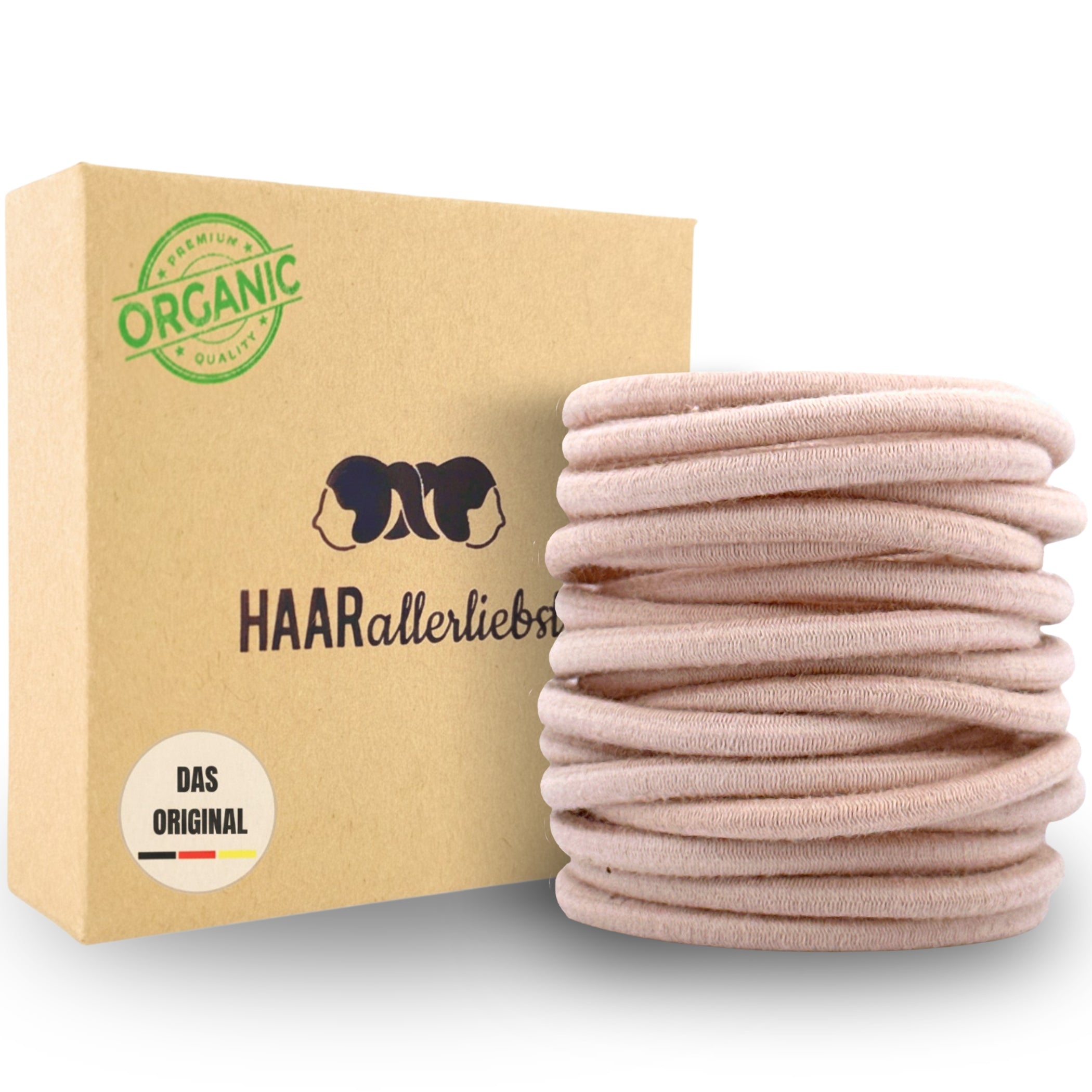 Haarallerliebst Haargummi Damen 20er Set – Haargummis ohne Metall aus Bio-Baumwolle & Naturkautschuk - HAARallerliebst