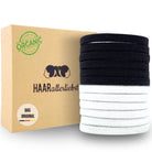 Haarallerliebst Haargummi Damen 12er Set – Haargummis flach ohne Metall aus Bio-Baumwolle & Naturkautschuk - HAARallerliebst