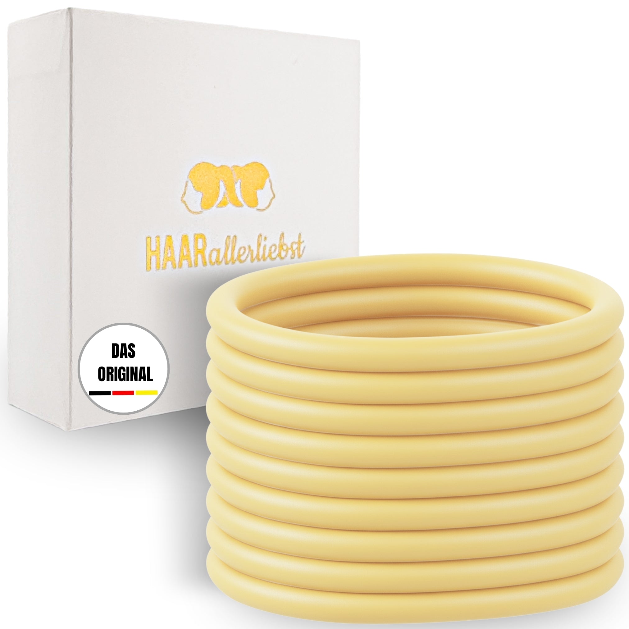 Silikon Haargummis (gelb | 9 Stück) extra starker Halt - HAARallerliebst