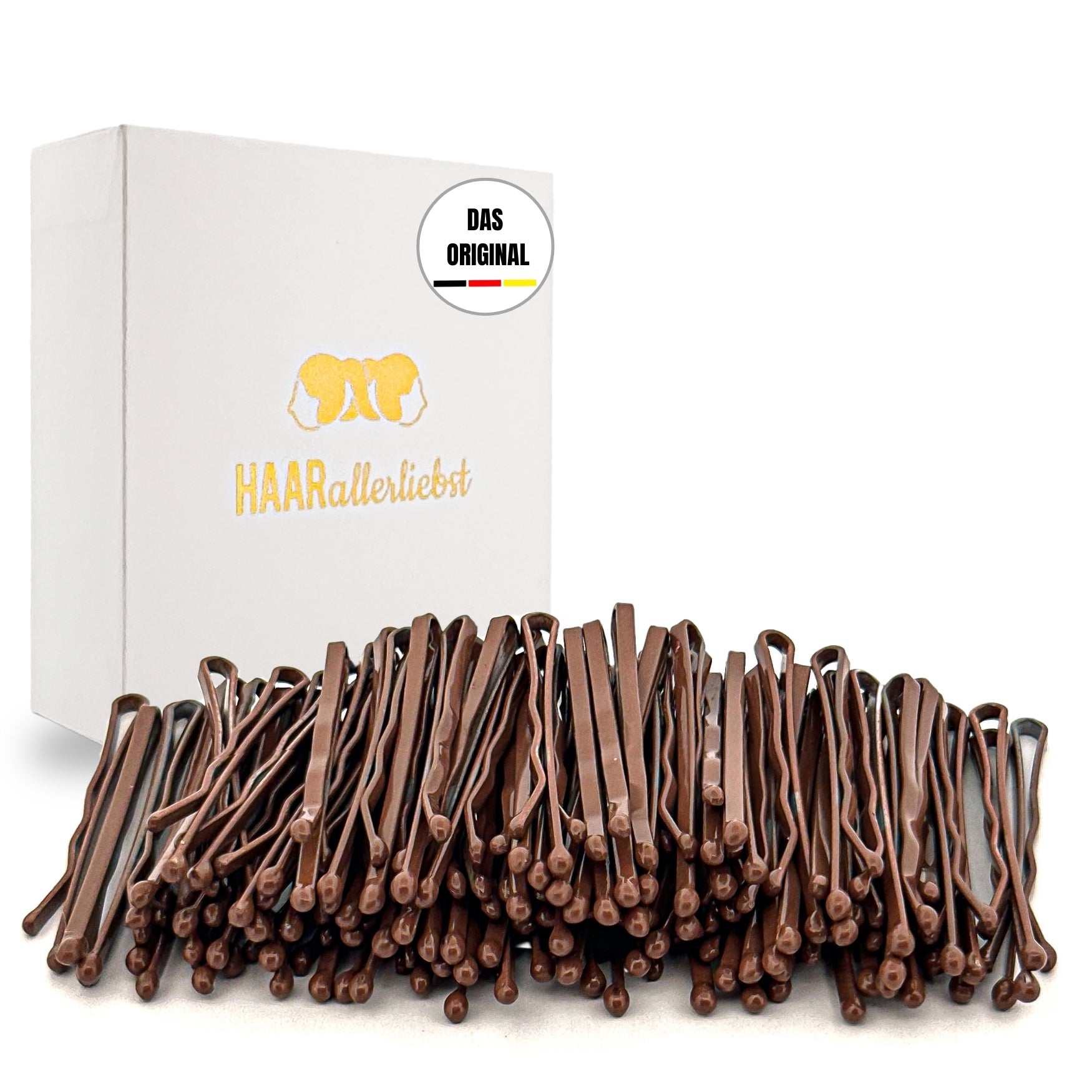 Bobby Pins mini (braun | 100 Stück | 34mm) - HAARallerliebst