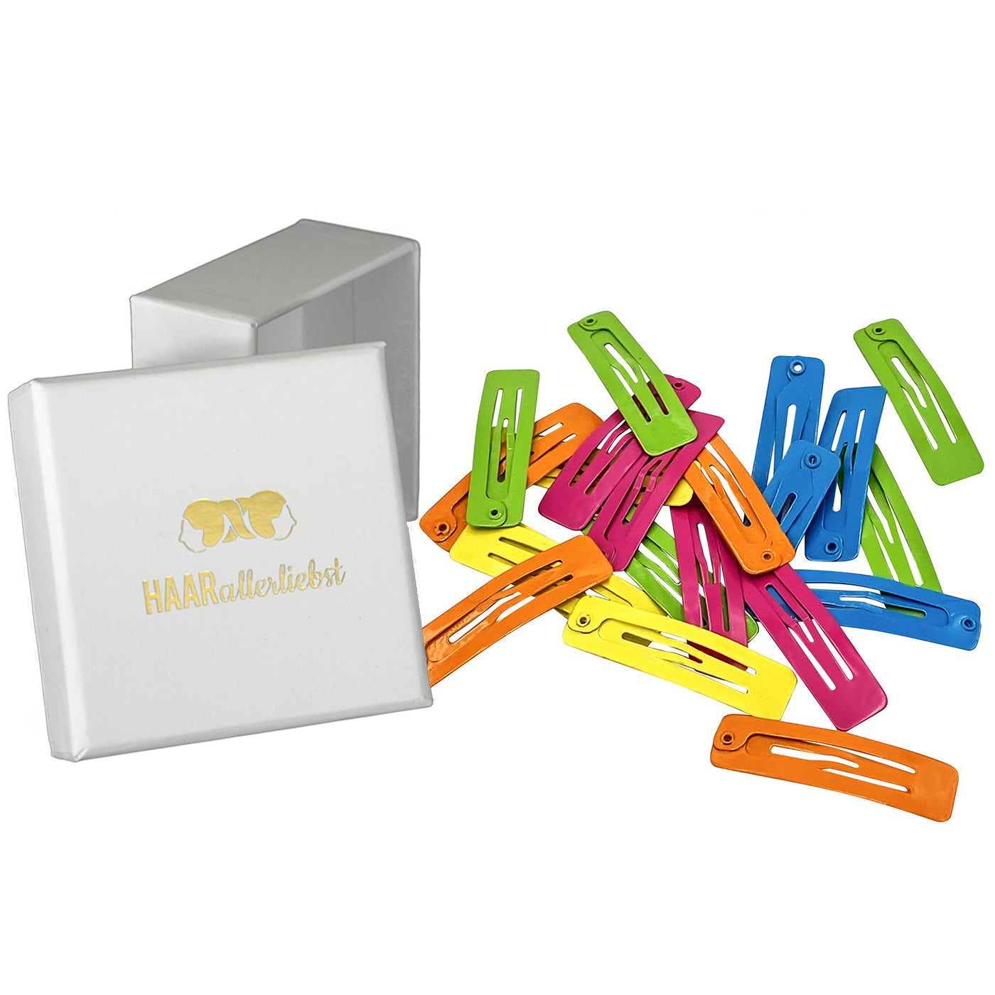 Haarspangen rechteckig (bunt | 20 Stück | 39mm) - HAARallerliebst