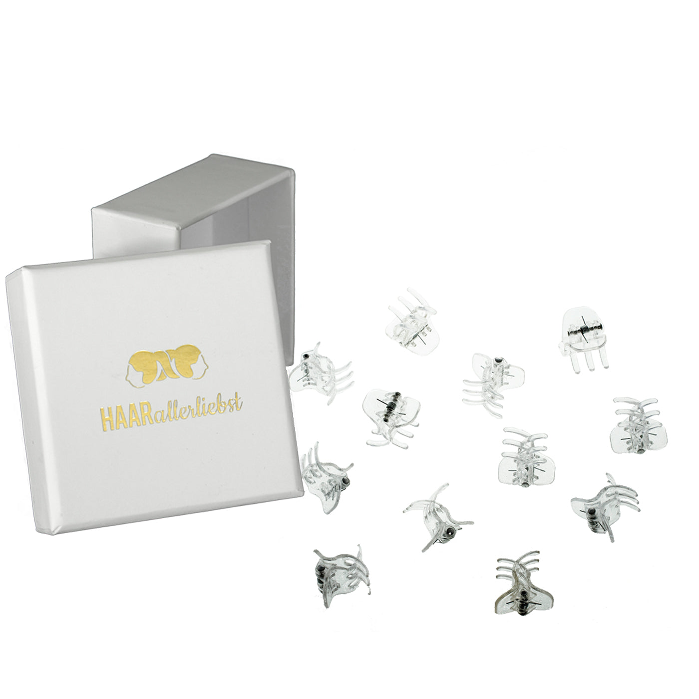 Haarklammern (Transparent | 12 Stück | 2cm) - HAARallerliebst
