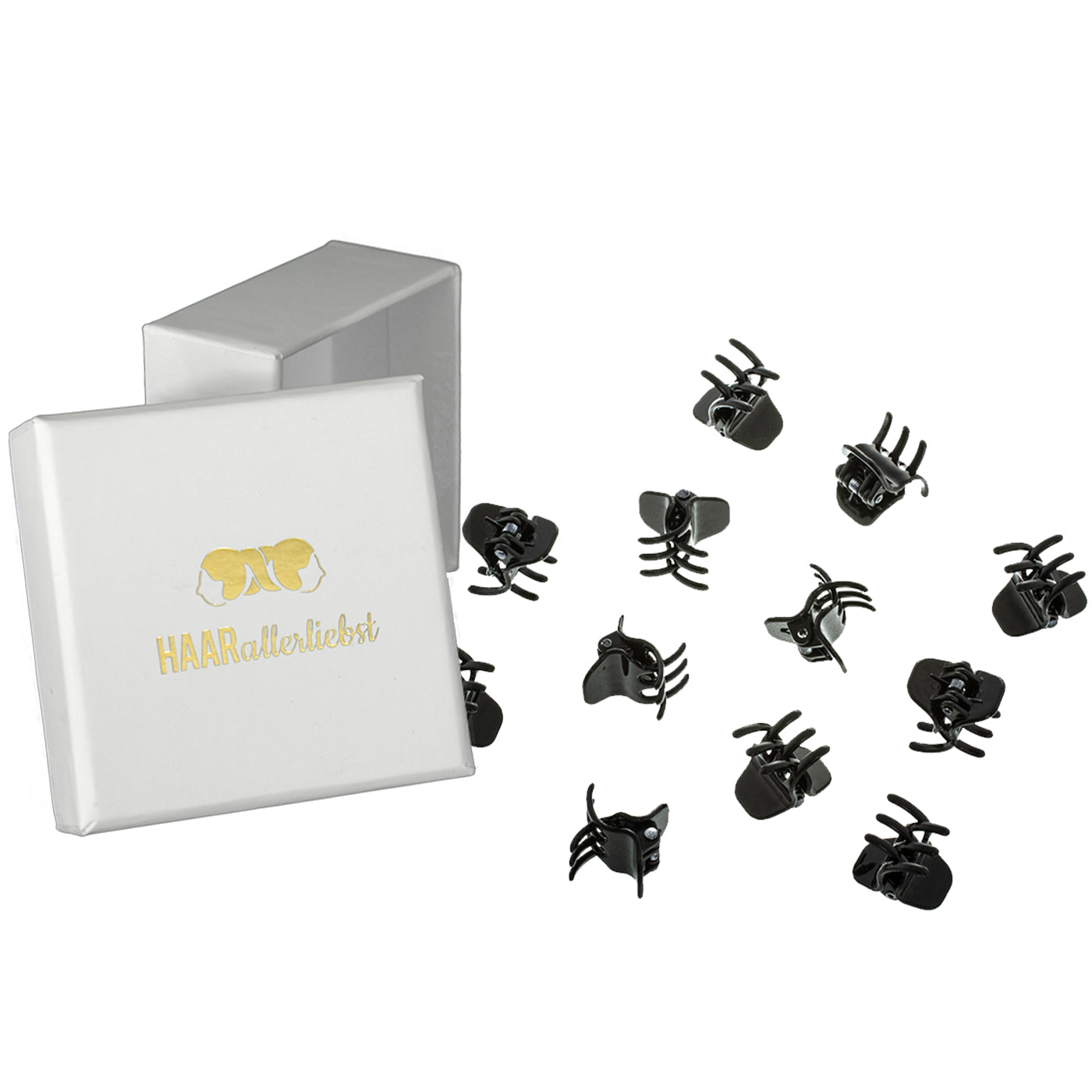 Haarklammern (schwarz | 12 Stück | 2cm) - HAARallerliebst