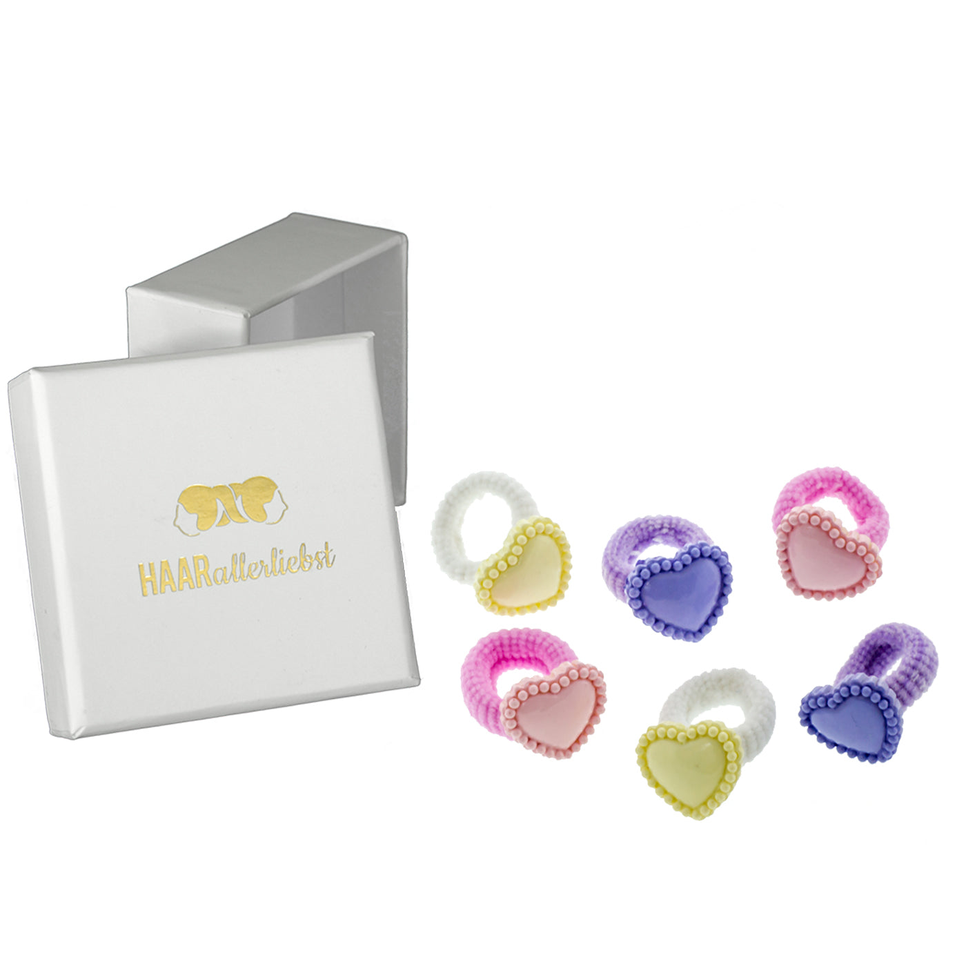 Haargummi Set (Herzen | 6 Stück) - HAARallerliebst