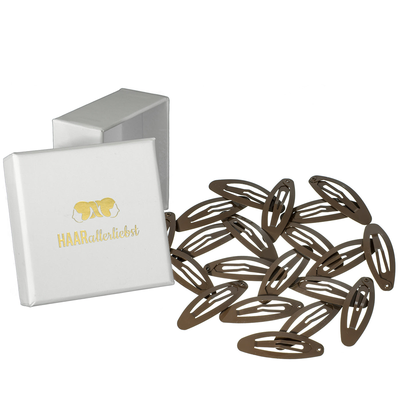 Haarspangen Oval (braun | 20 Stück | 5cm) - HAARallerliebst