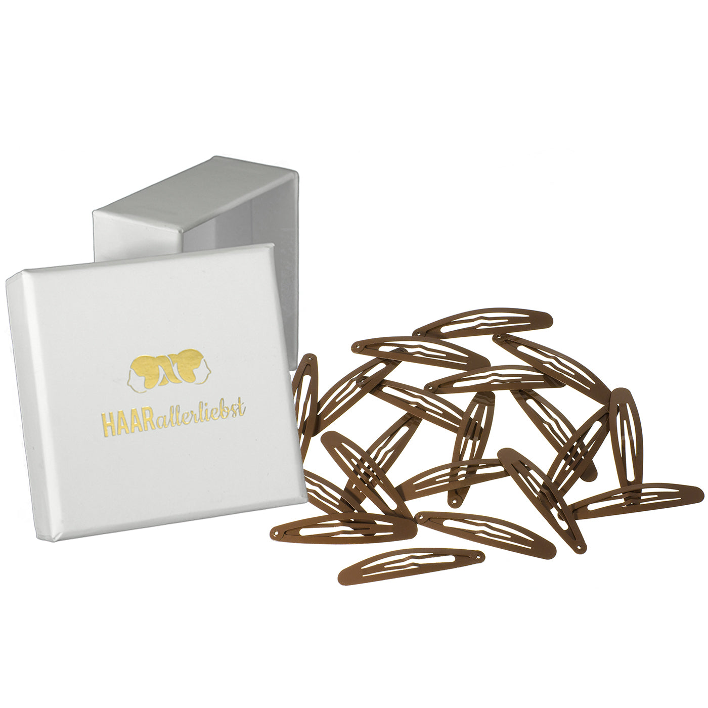 Haarspangen Oval (braun | 20 Stück | 58mm) - HAARallerliebst