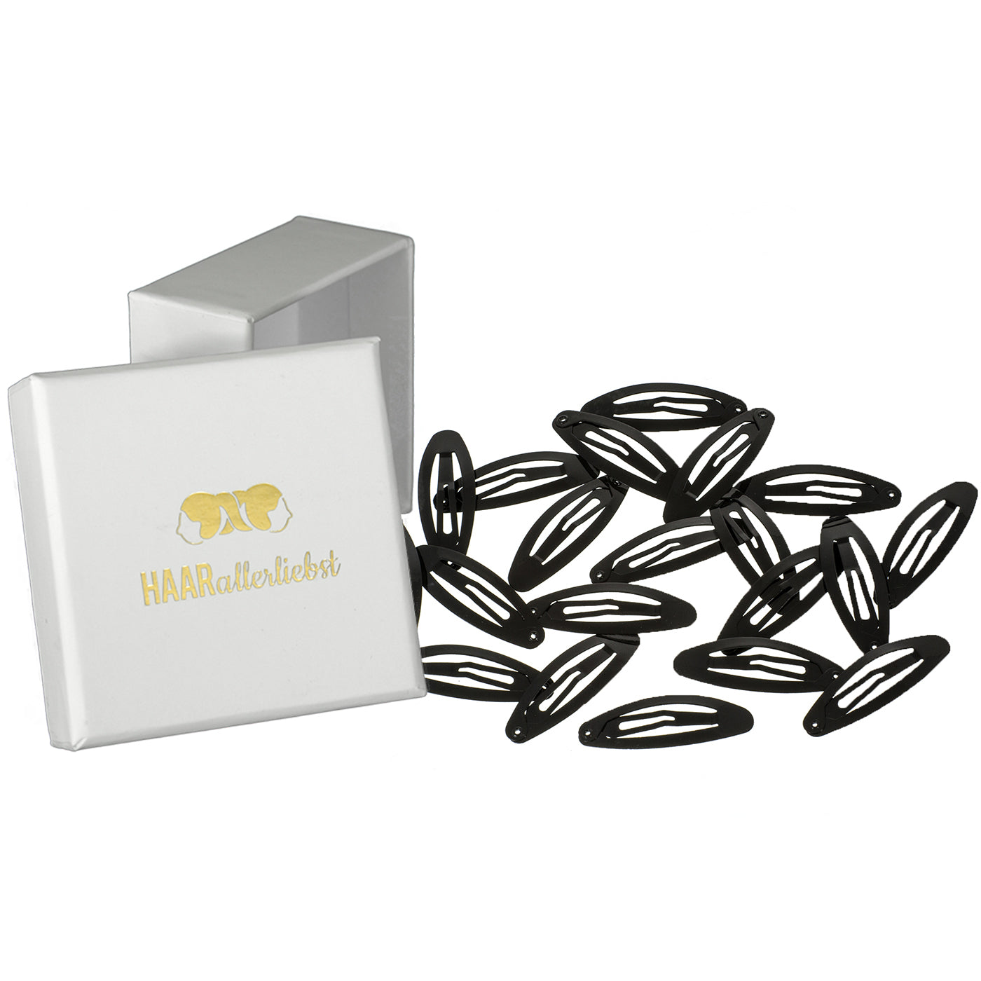 Haarspangen Oval (schwarz | 20 Stück | 5cm) - HAARallerliebst