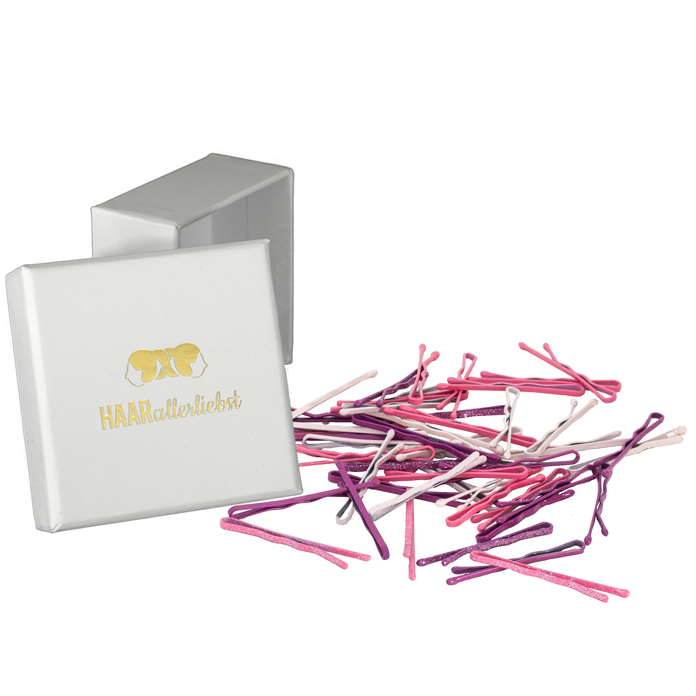 Bobby Pins mini (rosa pink lila Glitzer | 48 Stück | 34mm) - HAARallerliebst