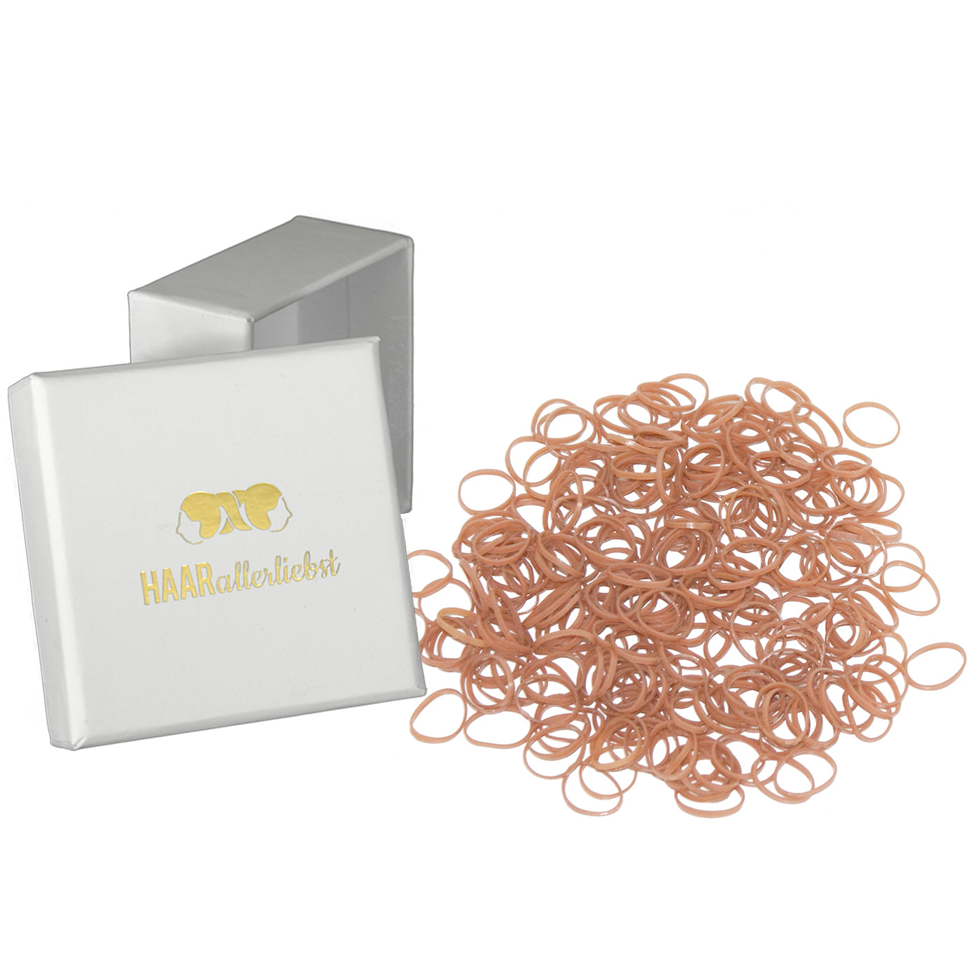 Haargummis mini klein (250 Stück | beige | 1cm) - HAARallerliebst