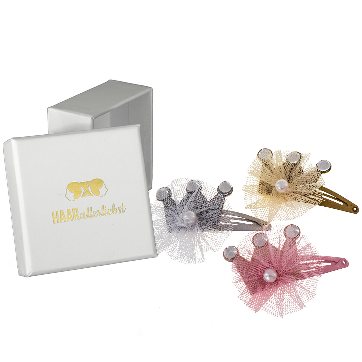 Haarspangen Set Kronen (silber rosa gold | 3 Stück) - HAARallerliebst