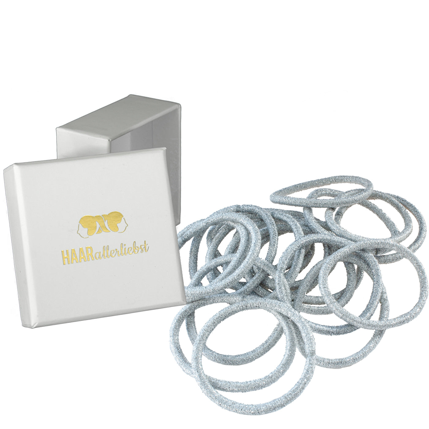 Haargummis (silber | 20 Stück | 3,5mm dick) - HAARallerliebst